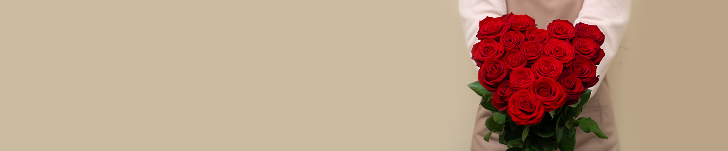 Bouquet of roses in heart shape