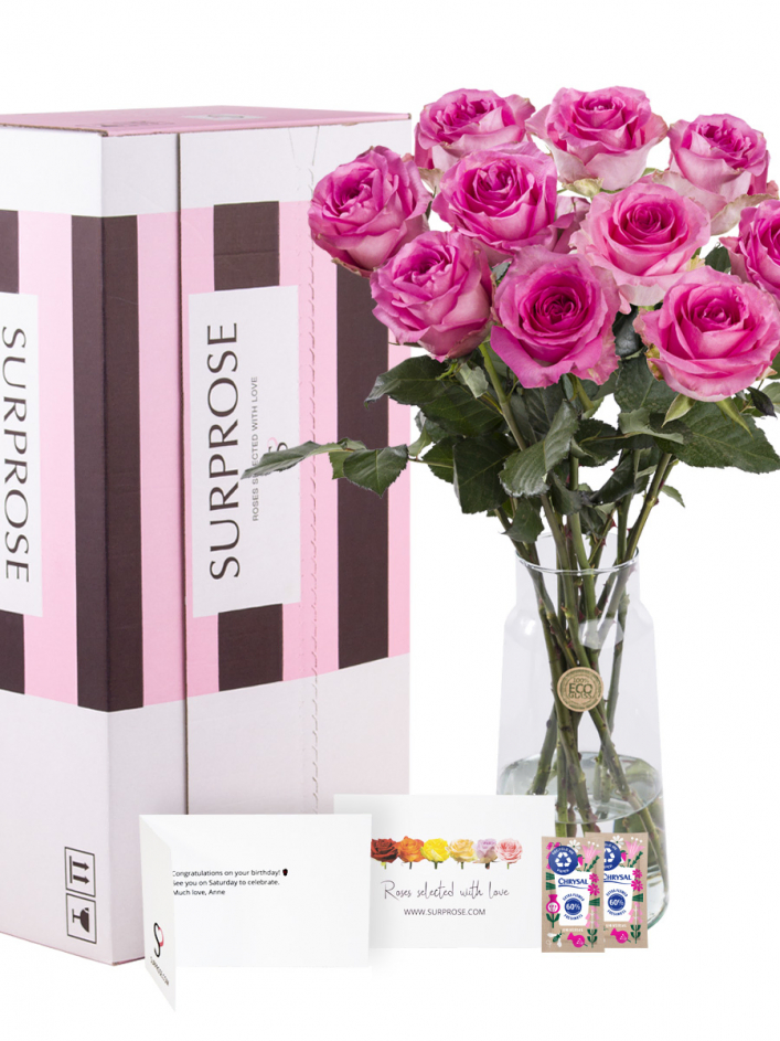 10 pink roses - Revival | Bright pink roses | Surprose.com