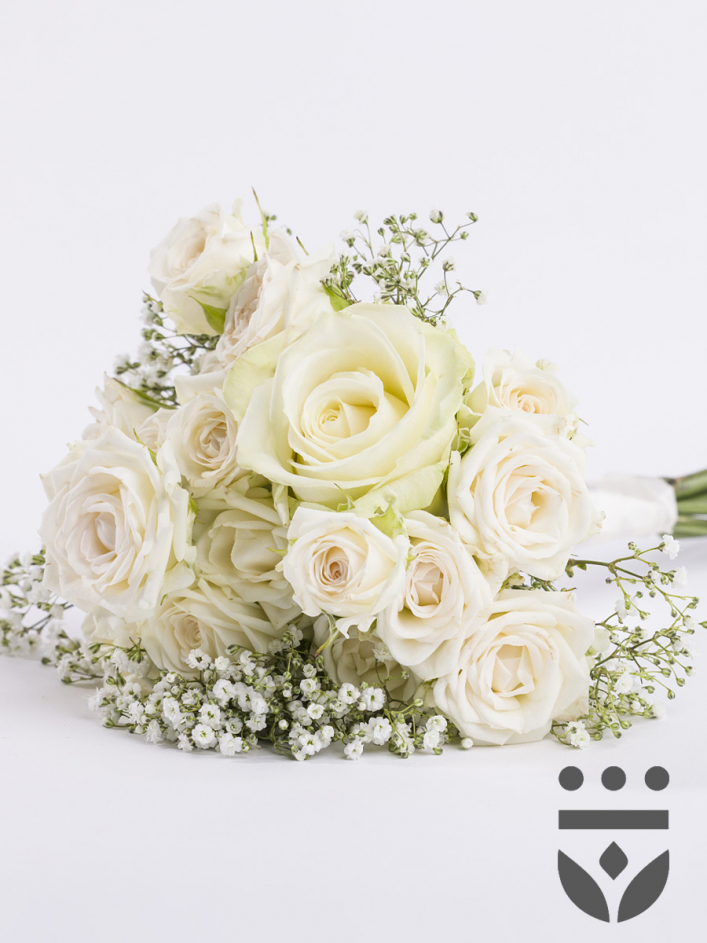 Bridesmaid bouquet white - Silver | Roses for your wedding