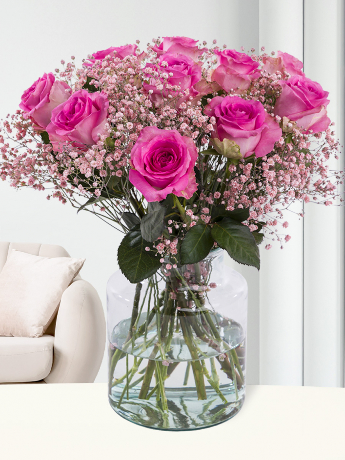 Bright Rainbow Gypsophila Bouquet