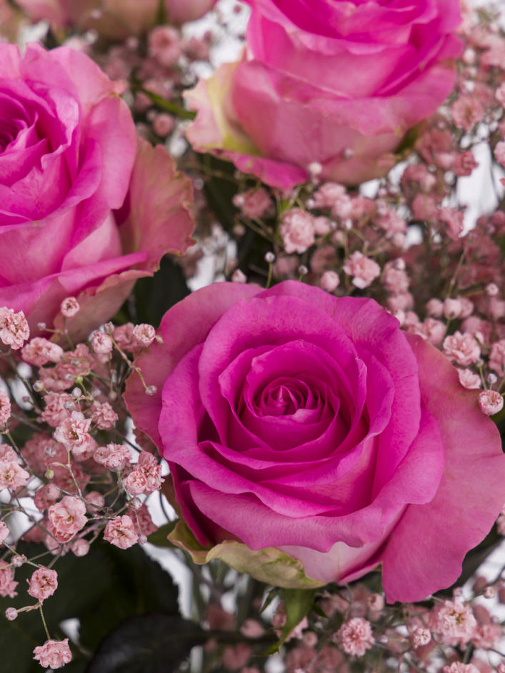 Yellow Roses with Gypsophila Bouquet