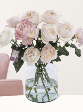 10 soft pink David Austin roses