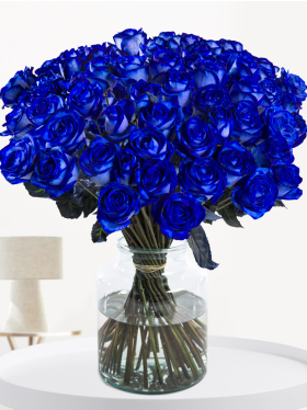 50 blue roses