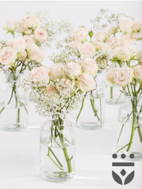 Pastel centerpieces, including vase - Silver | Low