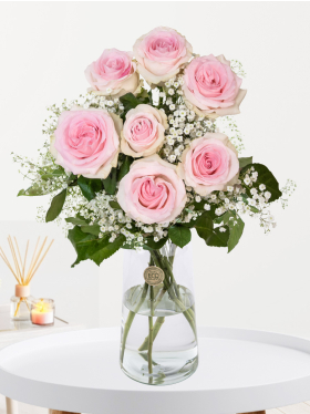 Pink good luck bouquet - 7 roses