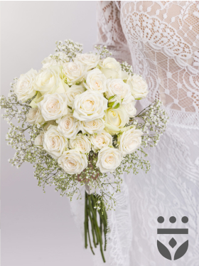 White bridal bouquet - Silver