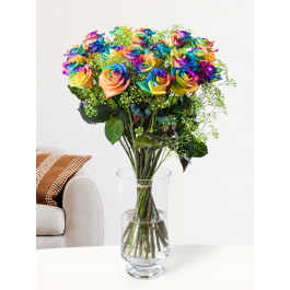 Rainbow Roses with Gypsophila Bouquet Rainbow Roses with Gypsophila Bouquet
