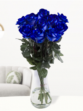 10 blue roses