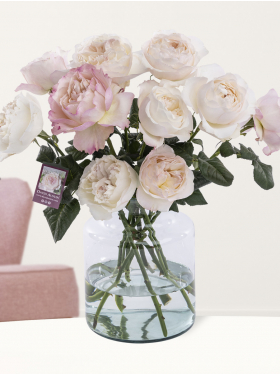 10 soft pink David Austin roses