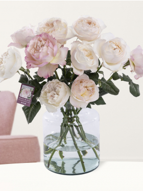 10 soft pink David Austin roses