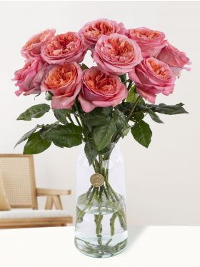 10 pink roses from Ecuador