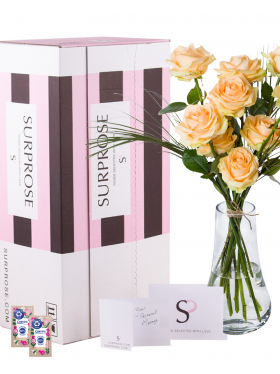 10 salmon-coloured roses with phoenix - Avalanche Peach 