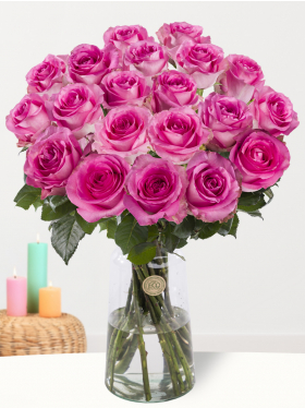 20 pink roses
