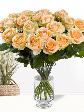 20 salmon-coloured roses