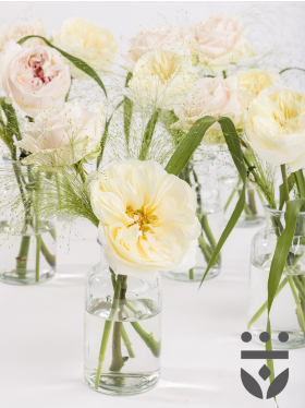6 pastel centerpieces, including vases - Platinum | Low