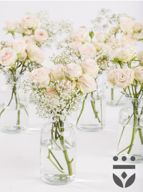 Pastel centerpieces, including vase - Silver | Low