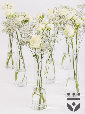 6 white centerpieces - Silver | High