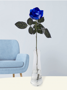 Blue rose including vase