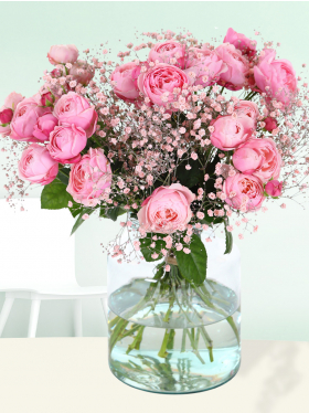 Soft pink spray roses bouquet