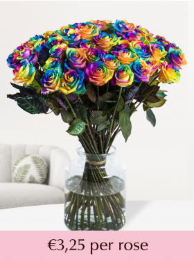 10 to 49 rainbow roses