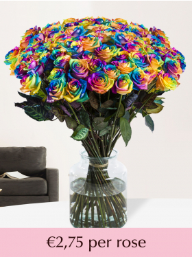 100 to 500 rainbow roses