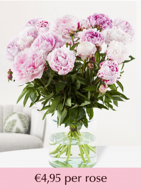 Choose your number soft pink peonies from 10 till 99