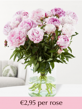 Choose your number soft pink peonies from 10 till 99