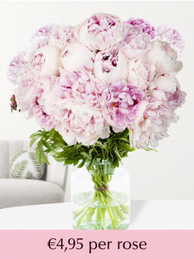Choose your number soft pink peonies from 10 till 99
