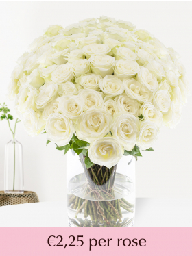 10 till 99 white roses - Snowstorm