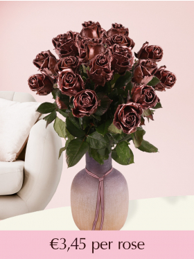 Copper coloured wax roses - Choose your number from 10 till 99