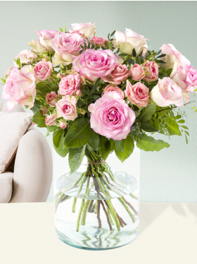 Mix bouquet pink roses