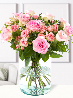 Mix bouquet pink roses