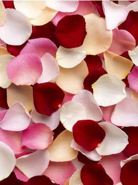 Mixed rose petals