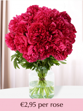 Choose you number of red peonies - 10 till 99
