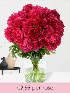 Choose you number of red peonies - 10 till 99