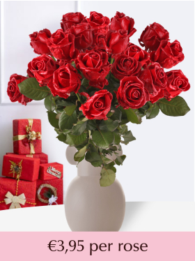 Red wax roses - 10 till 99 roses