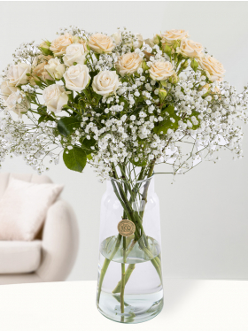 Spray rose bouquet white/cream | Medium