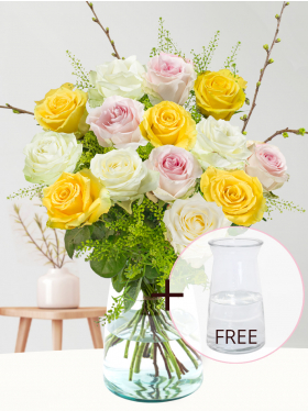 Spring bouquet + Free glass vase