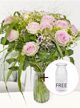Summer bouquet pink roses