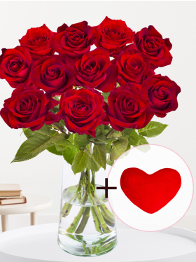 Valentine's bouquet with plush heart