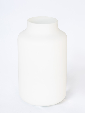 White glass vase Vanessa