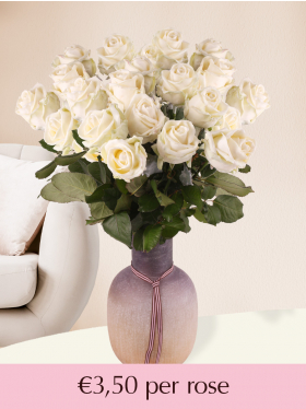 White wax roses - Choose your number from 10 till 99 roses
