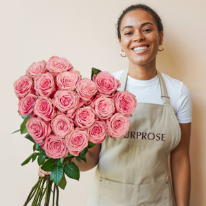 Bouquet of pink roses in heart shape Bouquet of pink roses in heart shape