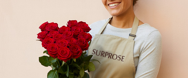 Bouquet of red roses in heart-shape