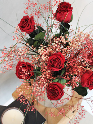 Burgundy red long life bouquet Burgundy red long life bouquet