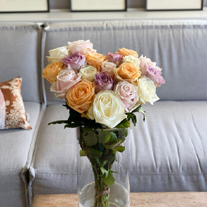 Bouquet of pastel roses in heart shape Bouquet of pastel roses in heart shape