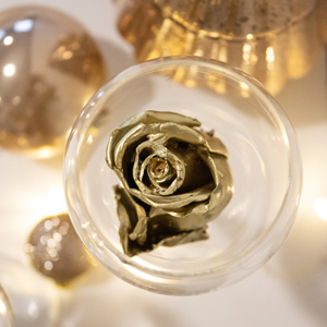 Gold coloured wax roses