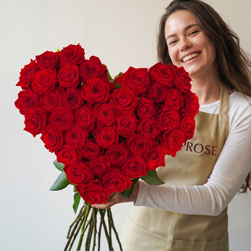 Roses in heart shape