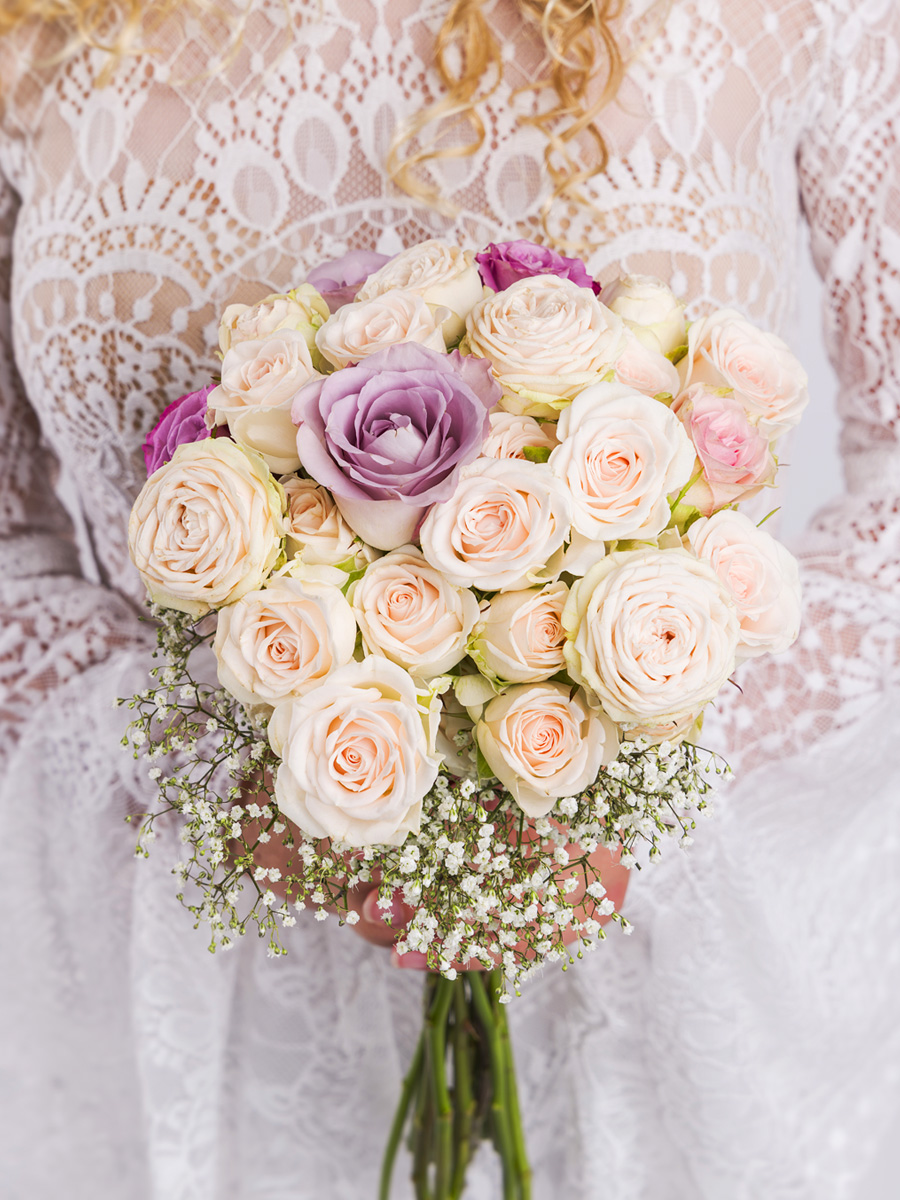 Pastel plus bridal bouquet - Silver