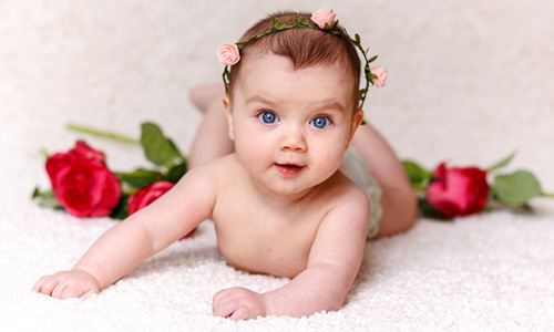 Roses for a birth New born bouquet